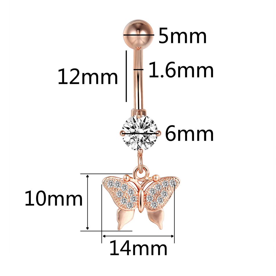 Bright CZ Diamond Flower Ring NAVEL Rose Gold - 2