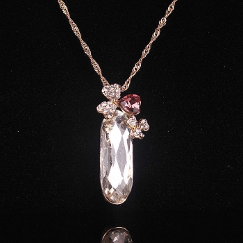 18K Guldfyllda Guld Filled gulddoublé HALSBAND Österrikiska kristall