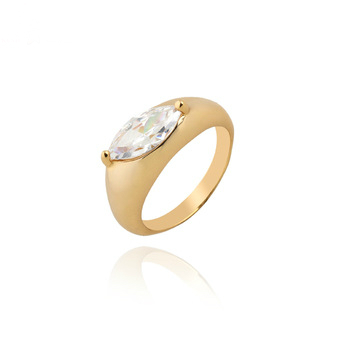 18K Guldfyllda Guld Filled gulddoublé Ring CZ #17