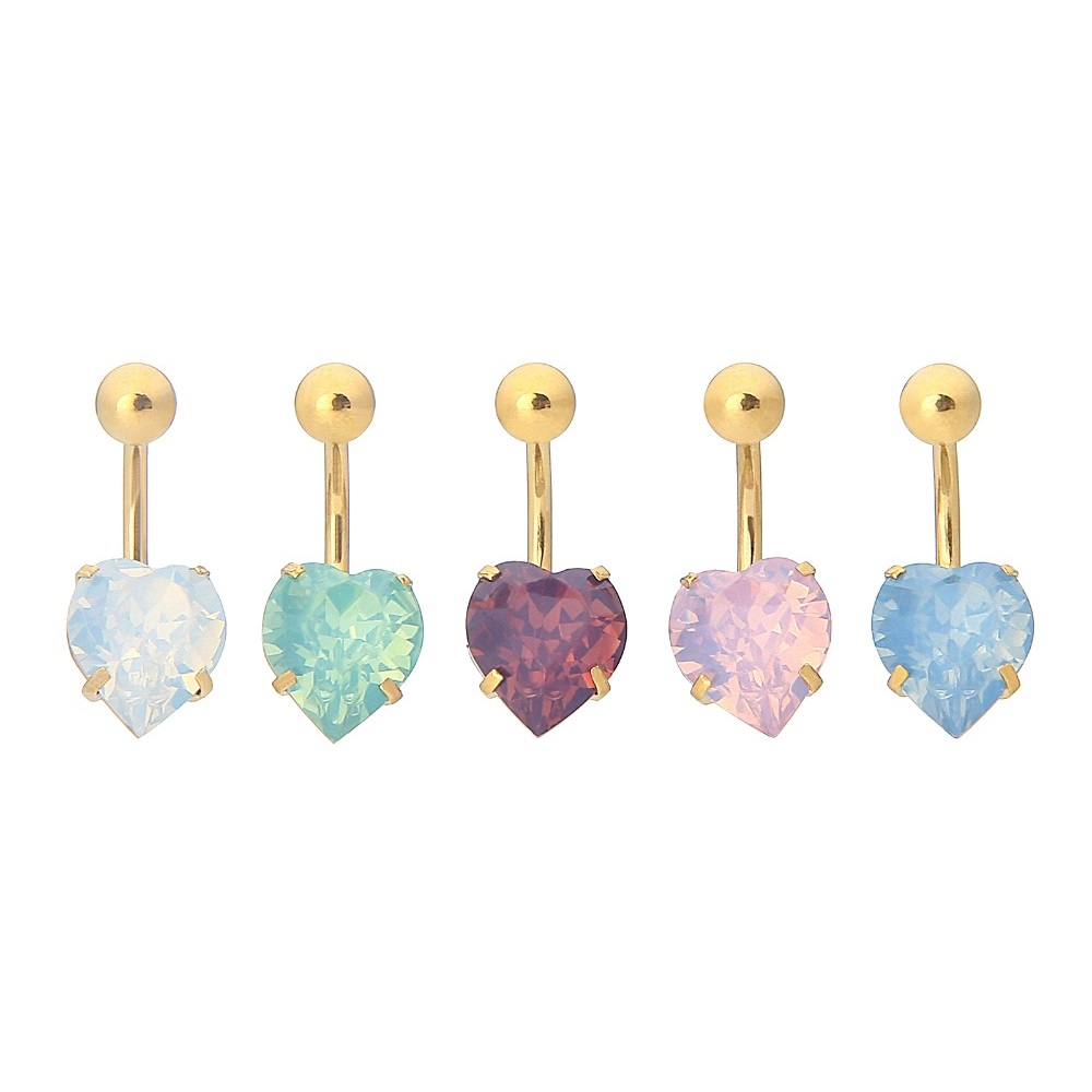 Navelpiercing Opal hjärta