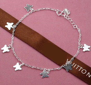 Silverpläterad fot kedja fotlänk armband 