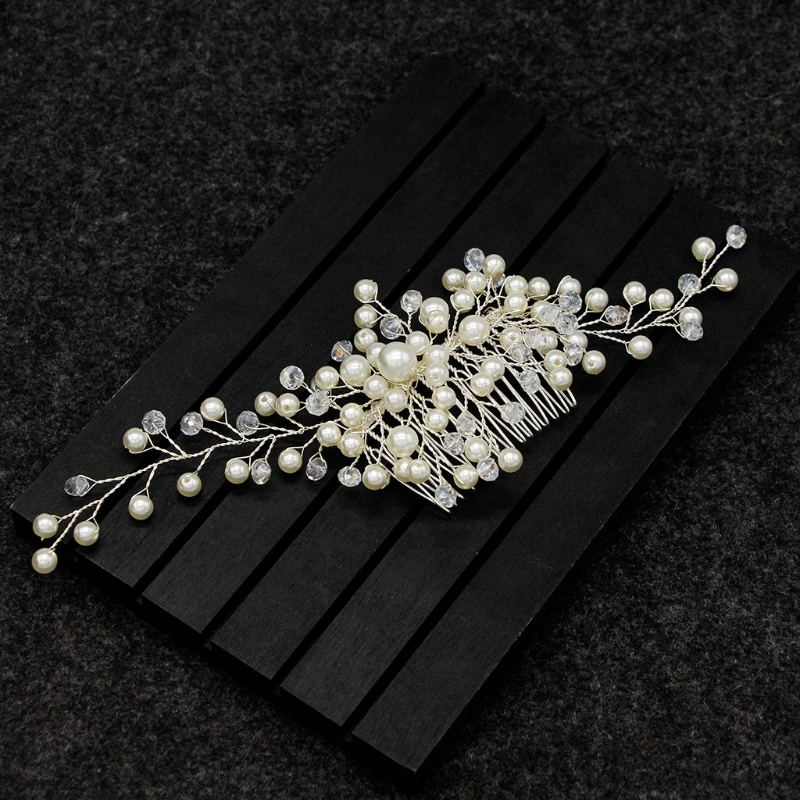Bridal Pearl Crystal Hair Pin - 3