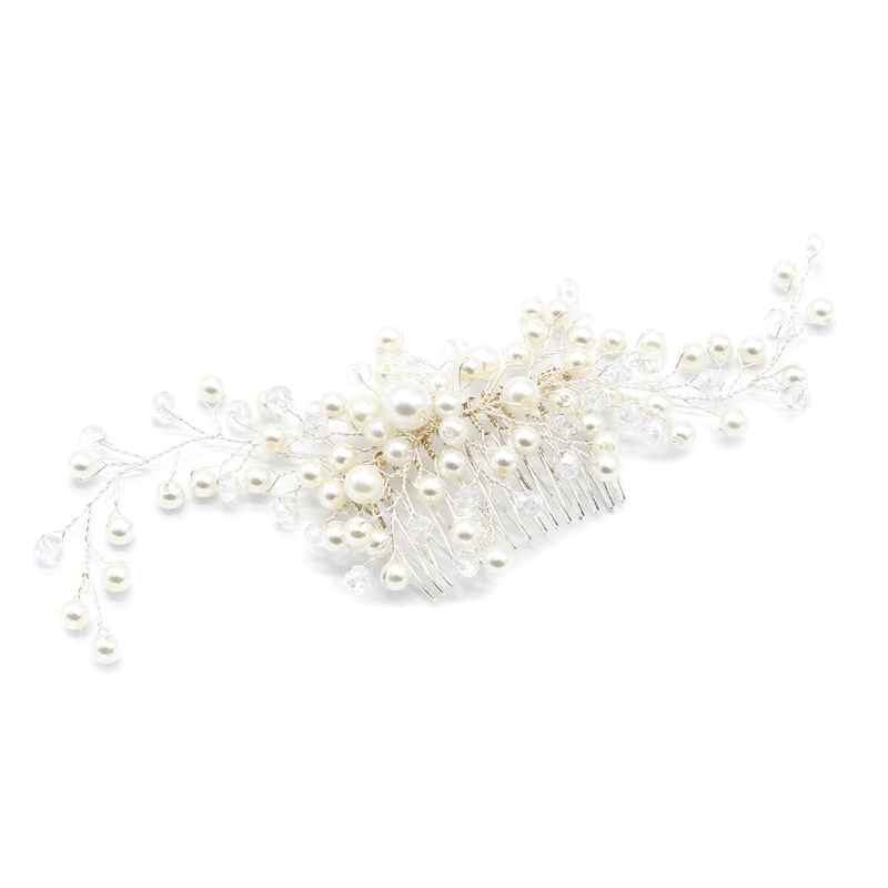 Bridal Pearl Crystal Hair Pin - 2