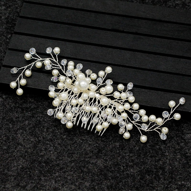 Bridal Pearl Crystal Hair Pin - 7
