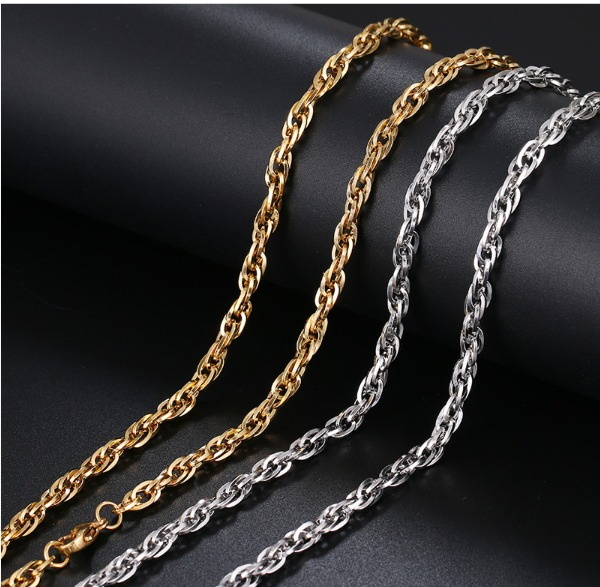 Rostfritt stål HALSBAND 4*500mm - 4