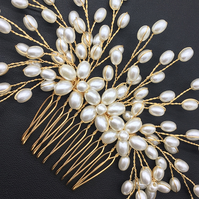 Bridal Pearl Flower Crystal Hair Pin - 8