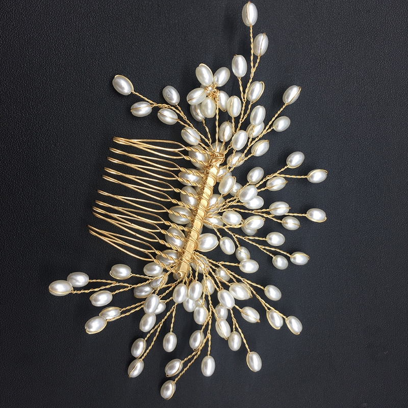 Bridal Pearl Flower Crystal Hair Pin - 6