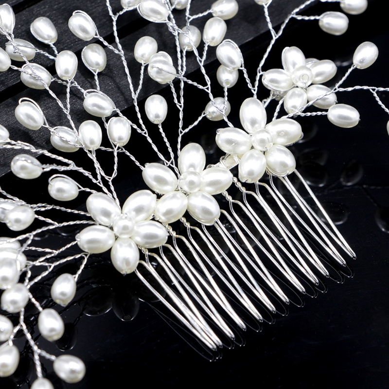 Bridal Pearl Flower Crystal Hair Pin - 9
