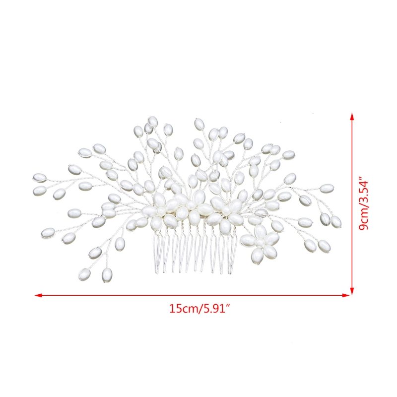 Bridal Pearl Flower Crystal Hair Pin - 7