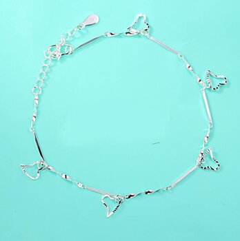 Silverpläterad fot kedja fotlänk armband 