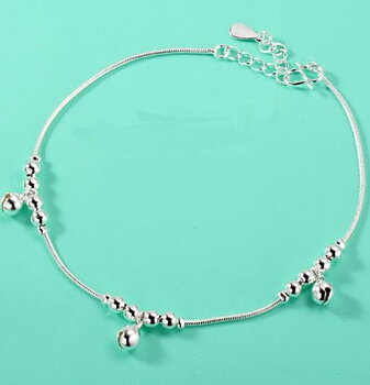 Silverpläterad fot kedja fotlänk armband 