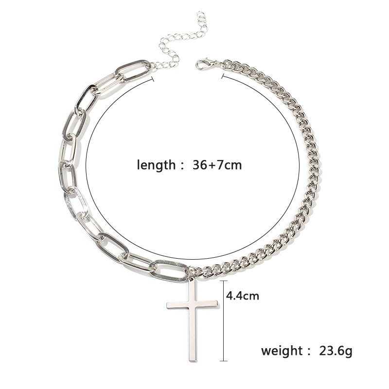 Rostfritt stål HALSBAND Kors - 2