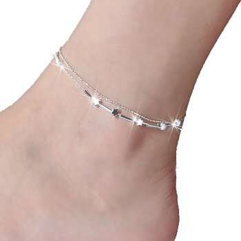 Silverpläterad fot kedja fotlänk armband 