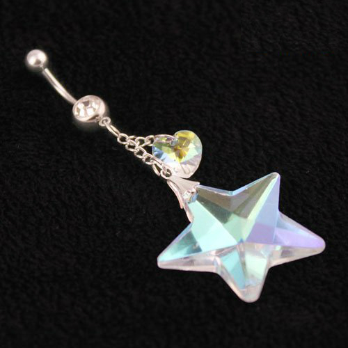 Navel Jewelry Metal Stainless Steel Ladies' Star Piercing metal Rhinestone