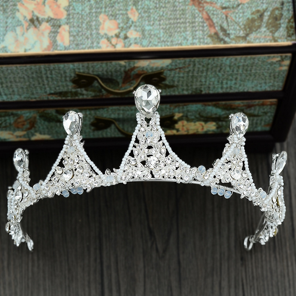 Kristall bröllop hår krona tiara handgjort