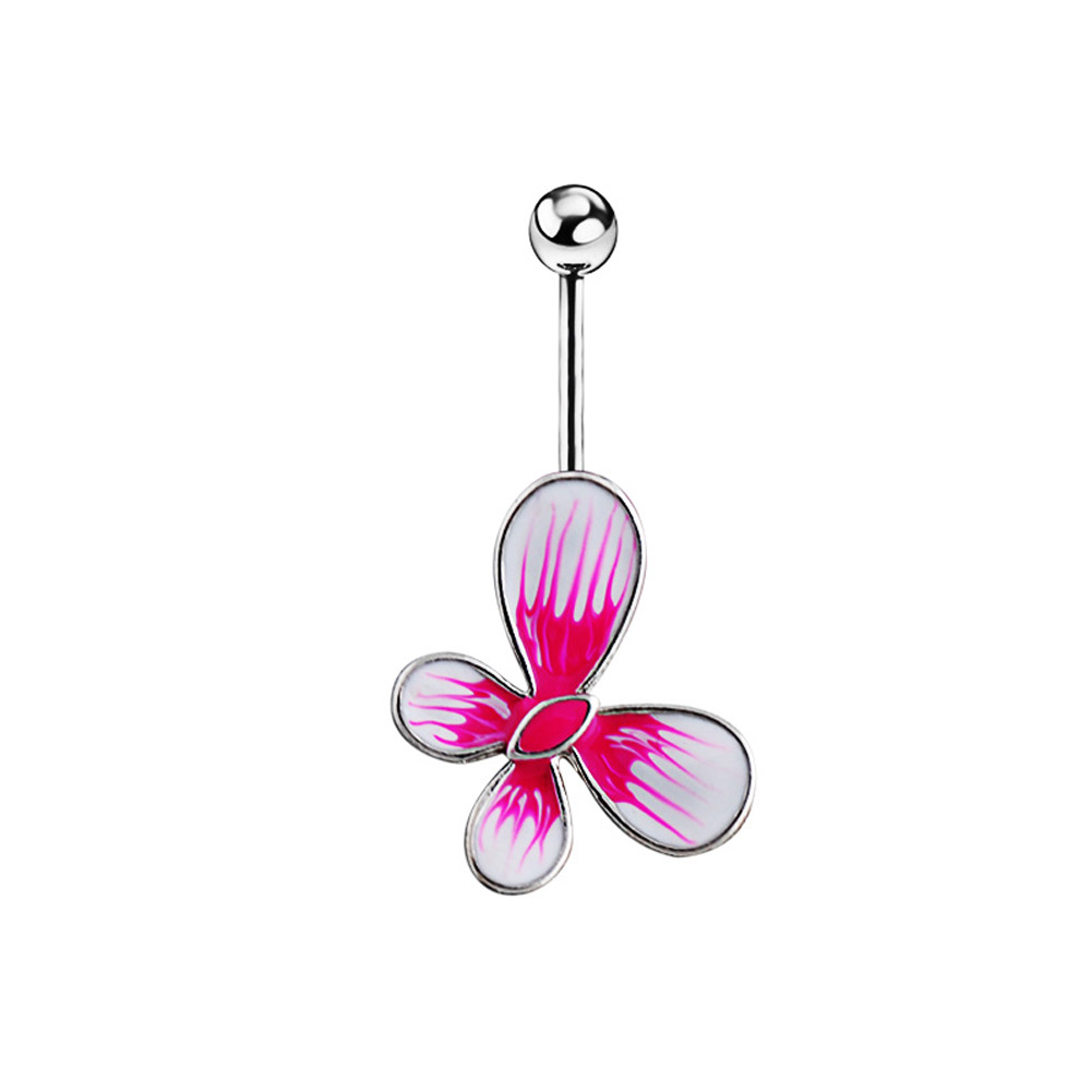 Belly Button Ring Body Jewelry Piercing Flower - 2