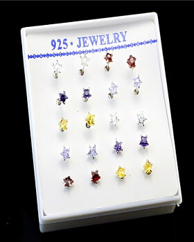 925 Silver CZ Öronpiercingar smycken 1st