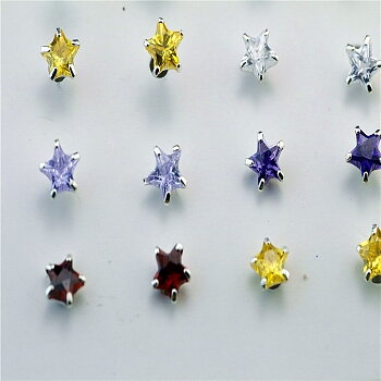 925 Silver CZ Öronpiercingar smycken 1st