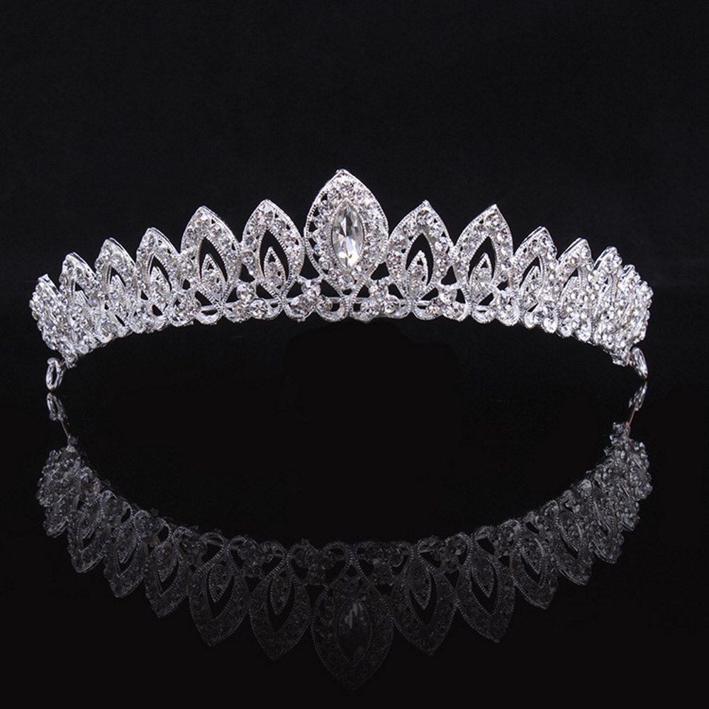 Kristall bröllop hår krona tiara - 2