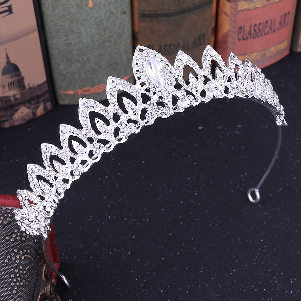 Kristall bröllop hår krona tiara - 14