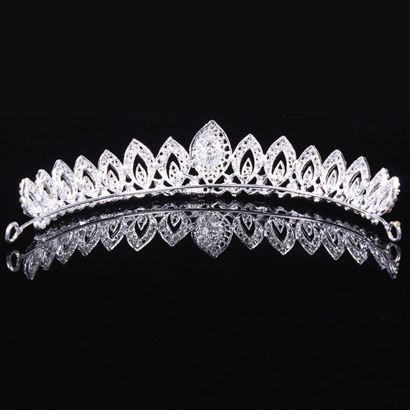Kristall bröllop hår krona tiara - 6