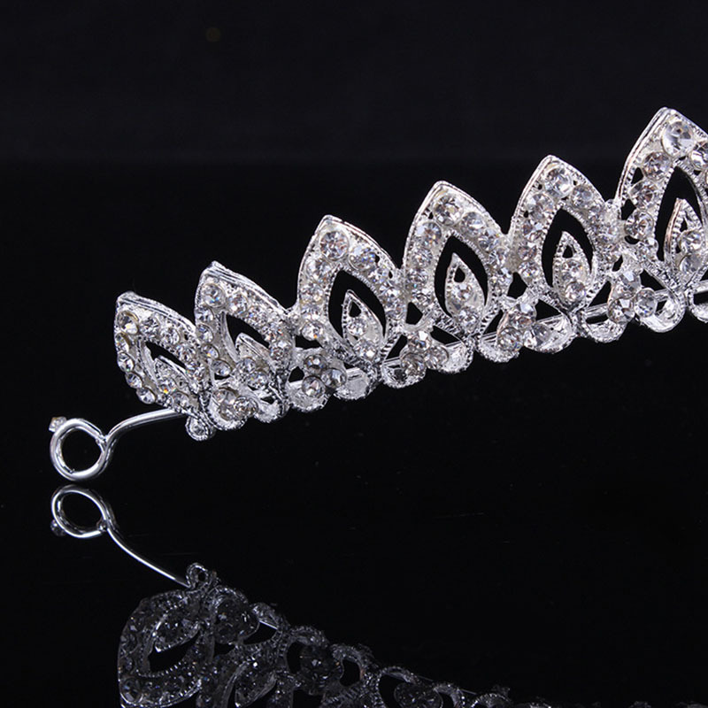Kristall bröllop hår krona tiara - 11
