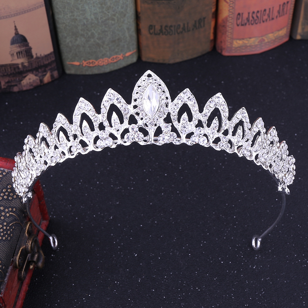 Kristall bröllop hår krona tiara - 13
