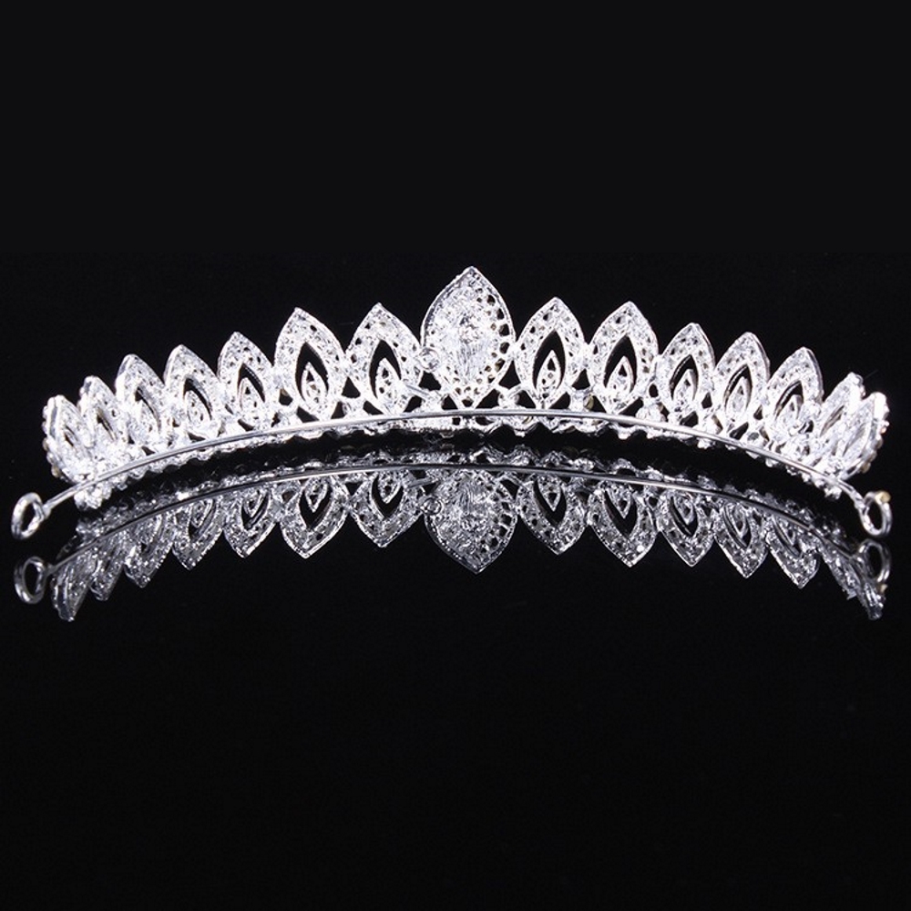 Kristall bröllop hår krona tiara - 4