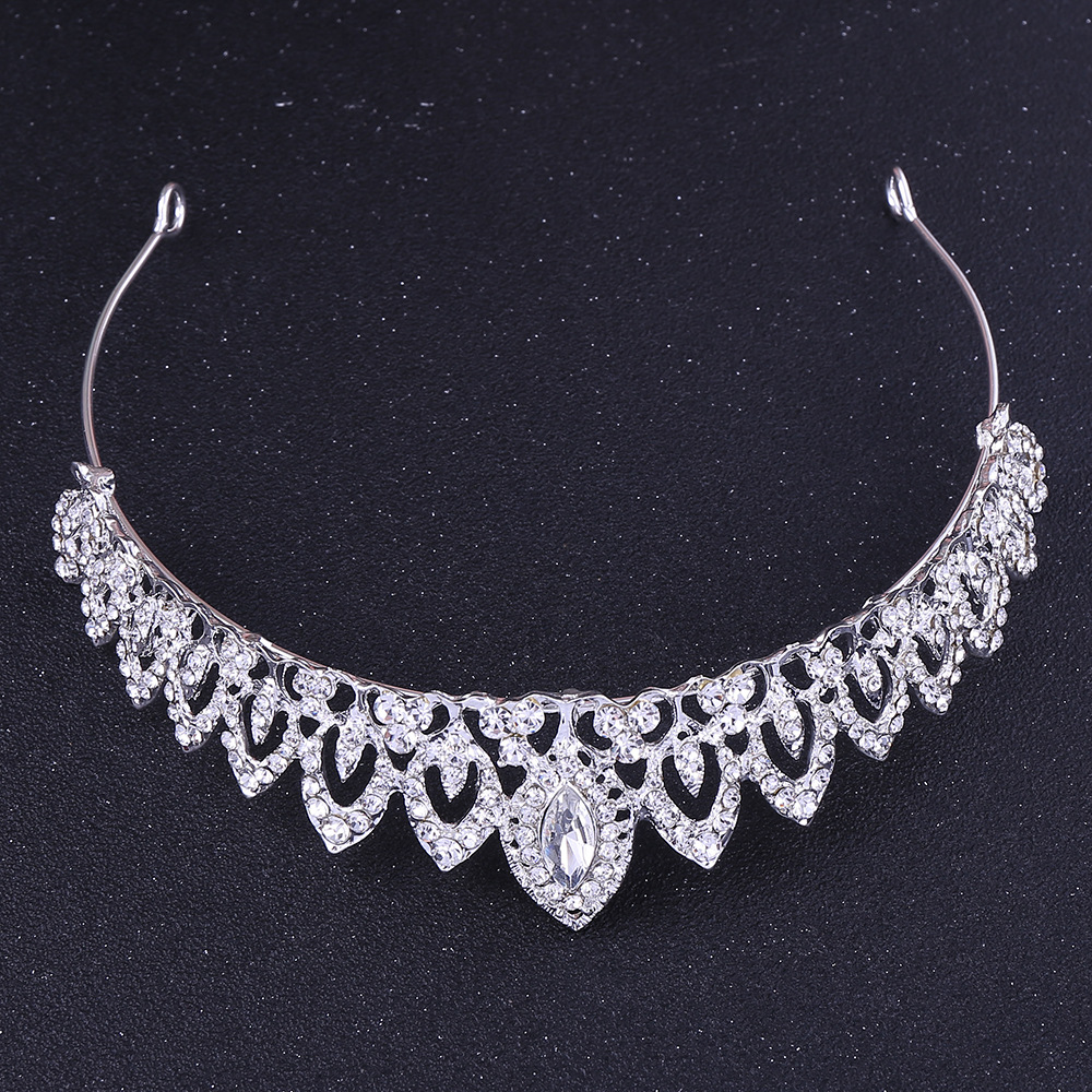 Kristall bröllop hår krona tiara - 16