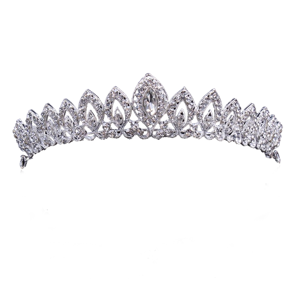 Kristall bröllop hår krona tiara - 3