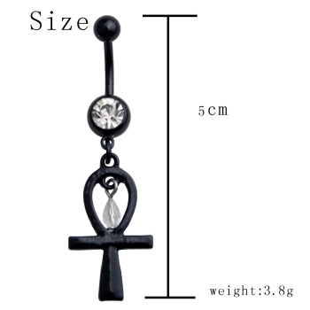 Navel Jewelry piercing 316L Stainless Steel Black Cross  - 3