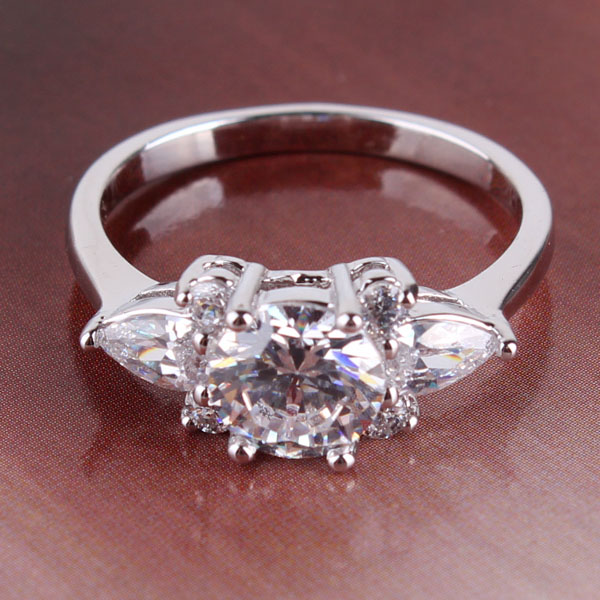 18k vitguld Guldfyllda filled gulddoublé vit topas lady charm Sz bandet ringen 16 / M - 2