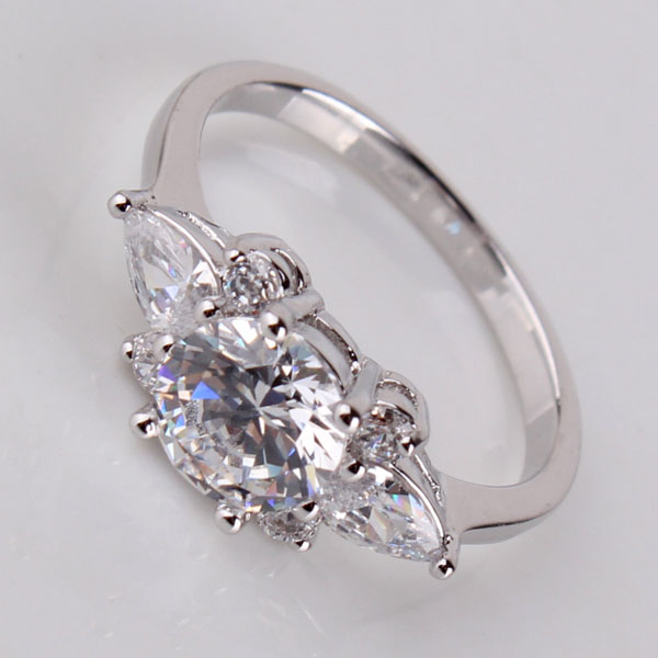 18k vitguld Guldfyllda filled gulddoublé vit topas lady charm Sz bandet ringen 16 / M - 3
