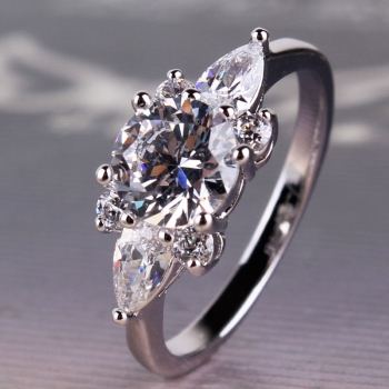 18k vitguld Guldfyllda filled gulddoublé vit topas lady charm Sz bandet ringen 16 / M