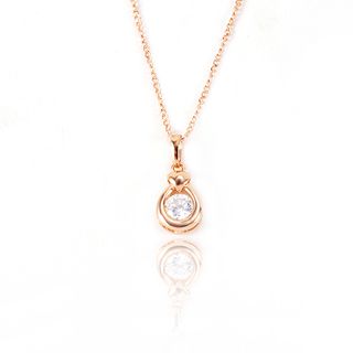 18K Guldfyllda ROSE GULD gulddoublé Filled CZ Hängsmycke - 2