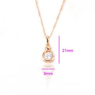 18K Guldfyllda ROSE GULD gulddoublé Filled CZ Hängsmycke - 3
