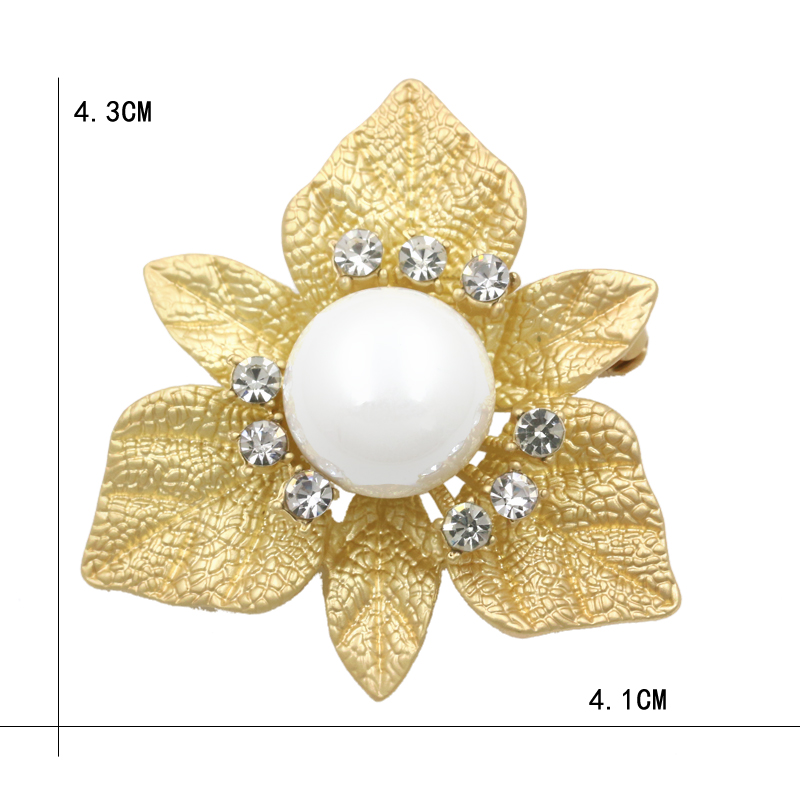 Brosch Kristall pärla SILVER/GULD - 2