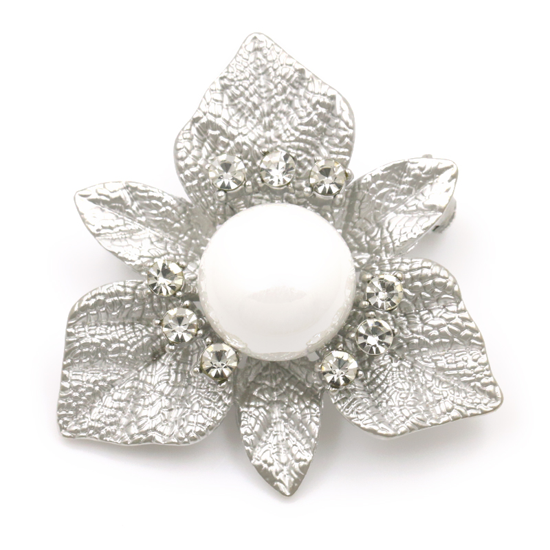 Brosch Kristall pärla SILVER/GULD - 4