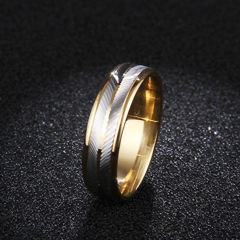 Rostfritt stål ring SILVER/GULD