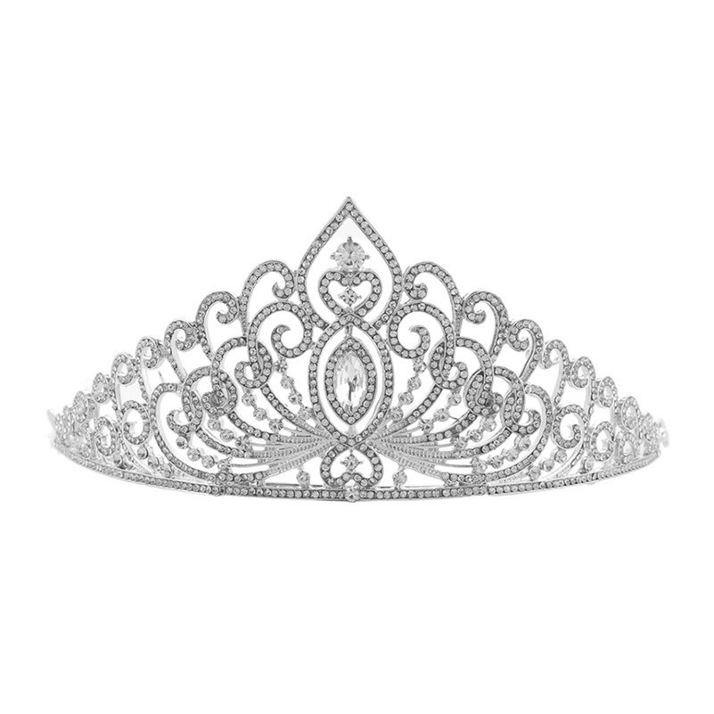 Lyx kristall CZ bröllop hår krona tiara