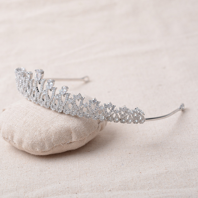 Luxury Crystal CZ wedding hair crownl hair accessories   - 4