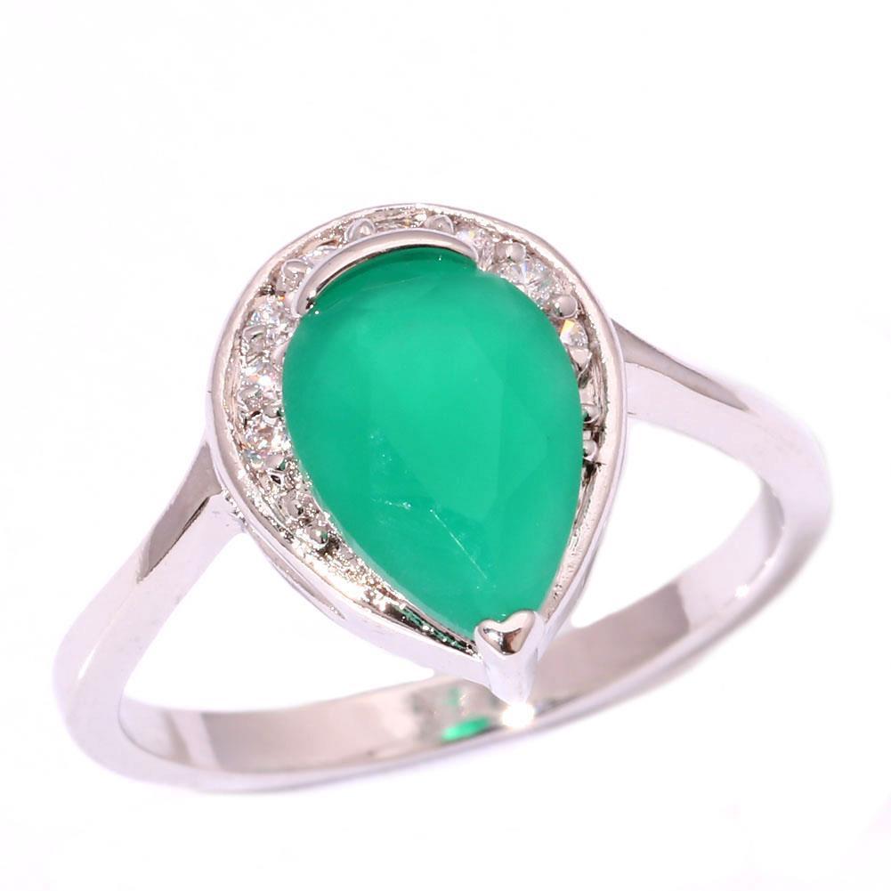 Silver FILLED RING Green Quartz 