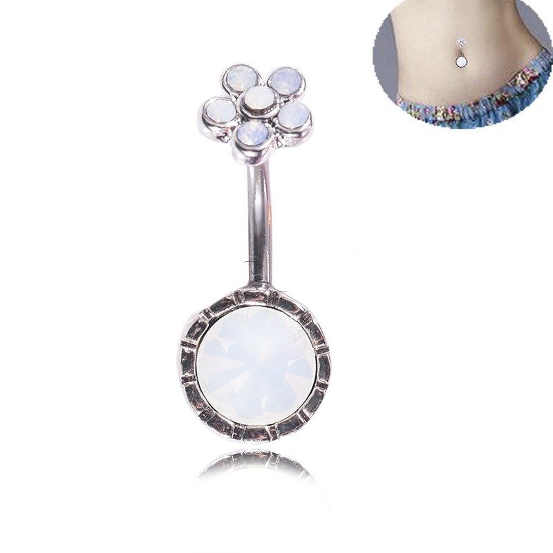 Navel Belly Button Ring Body Piercing Flower