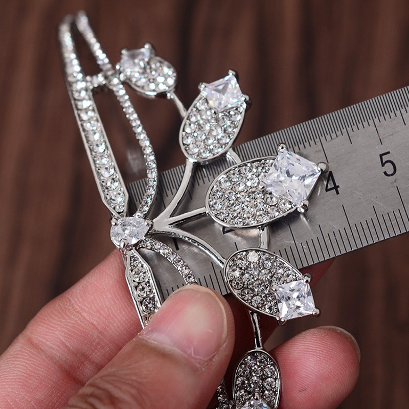 Luxury Crystal CZ wedding hair crownl hair accessories   - 4
