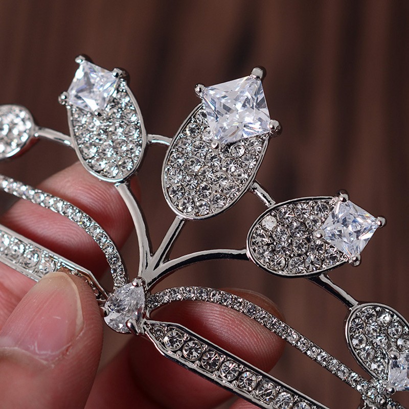 Luxury Crystal CZ wedding hair crownl hair accessories   - 3