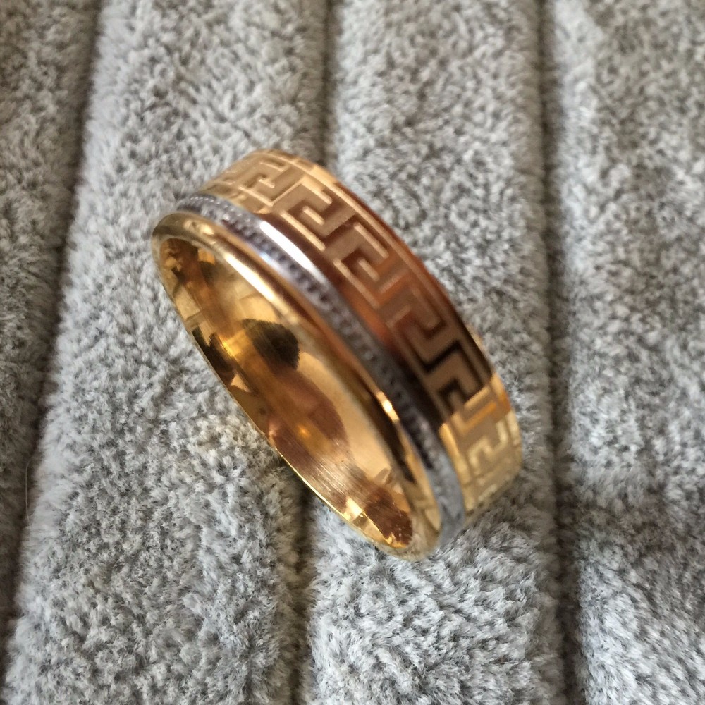 Rostfritt stål ring 8mm grekisk nyckel - 3