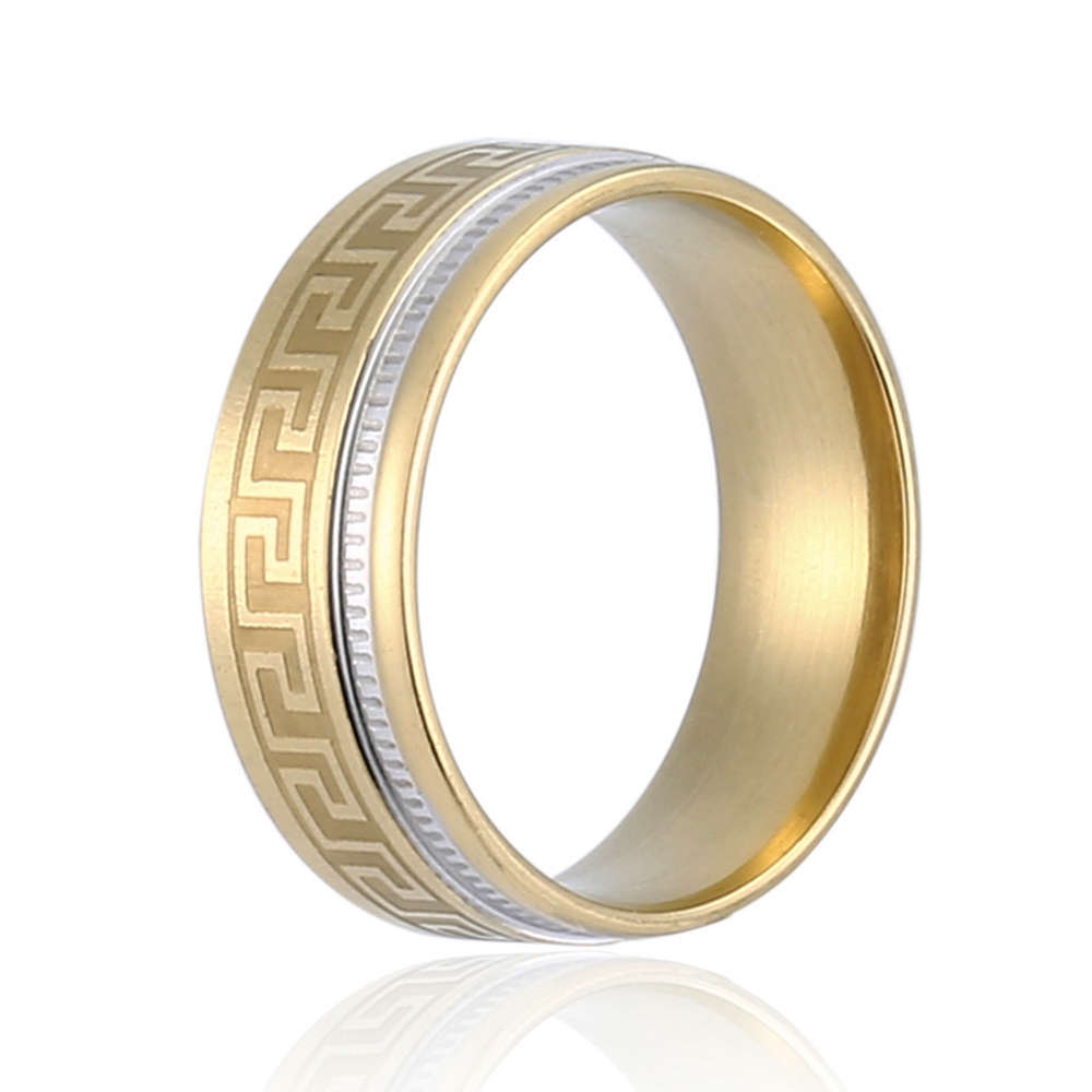 Rostfritt stål ring 8mm grekisk nyckel