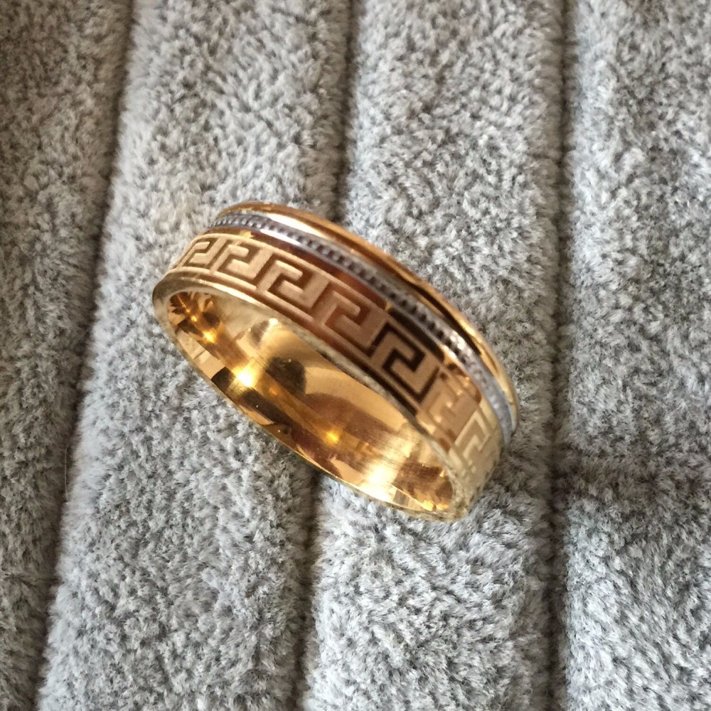 Rostfritt stål ring 8mm grekisk nyckel - 4