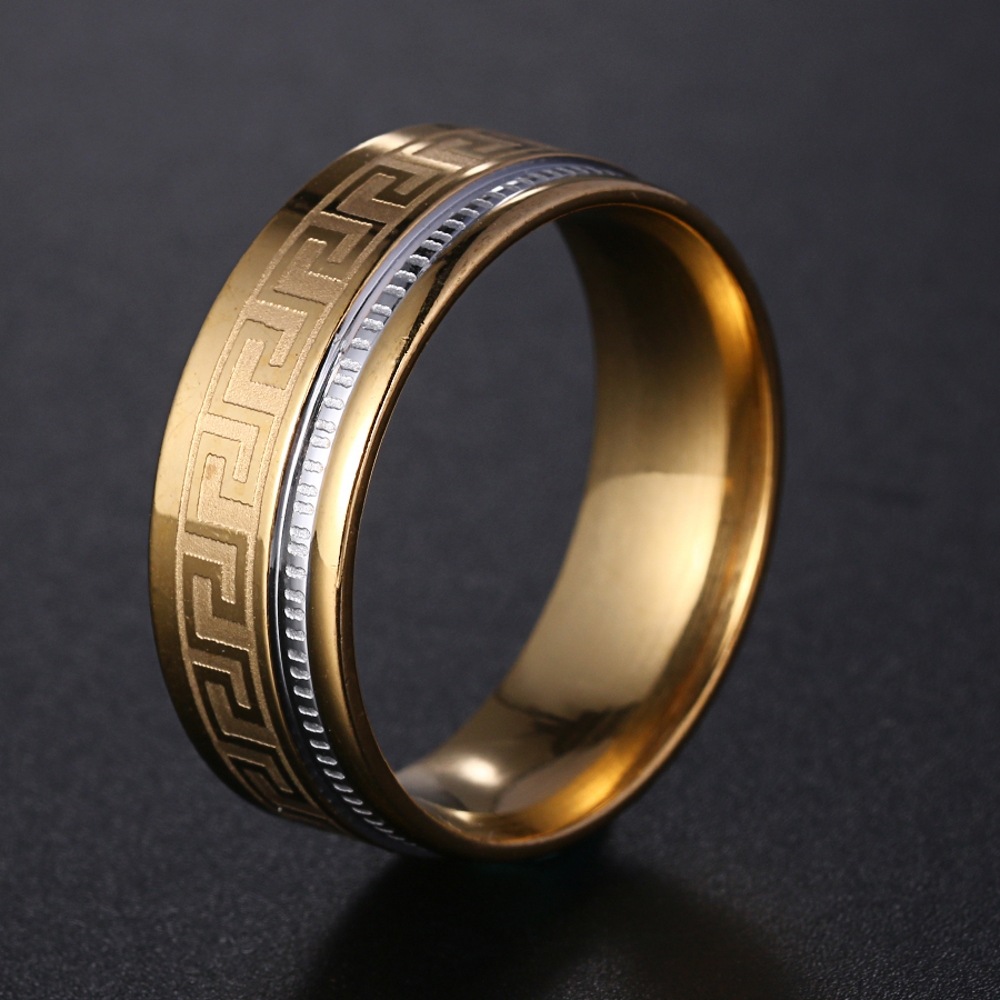 Rostfritt stål ring 8mm grekisk nyckel - 2