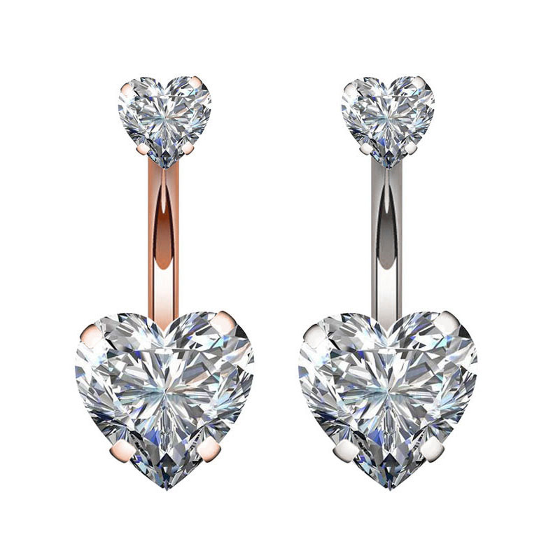 Navel Belly Button Ring Body Piercing Heart